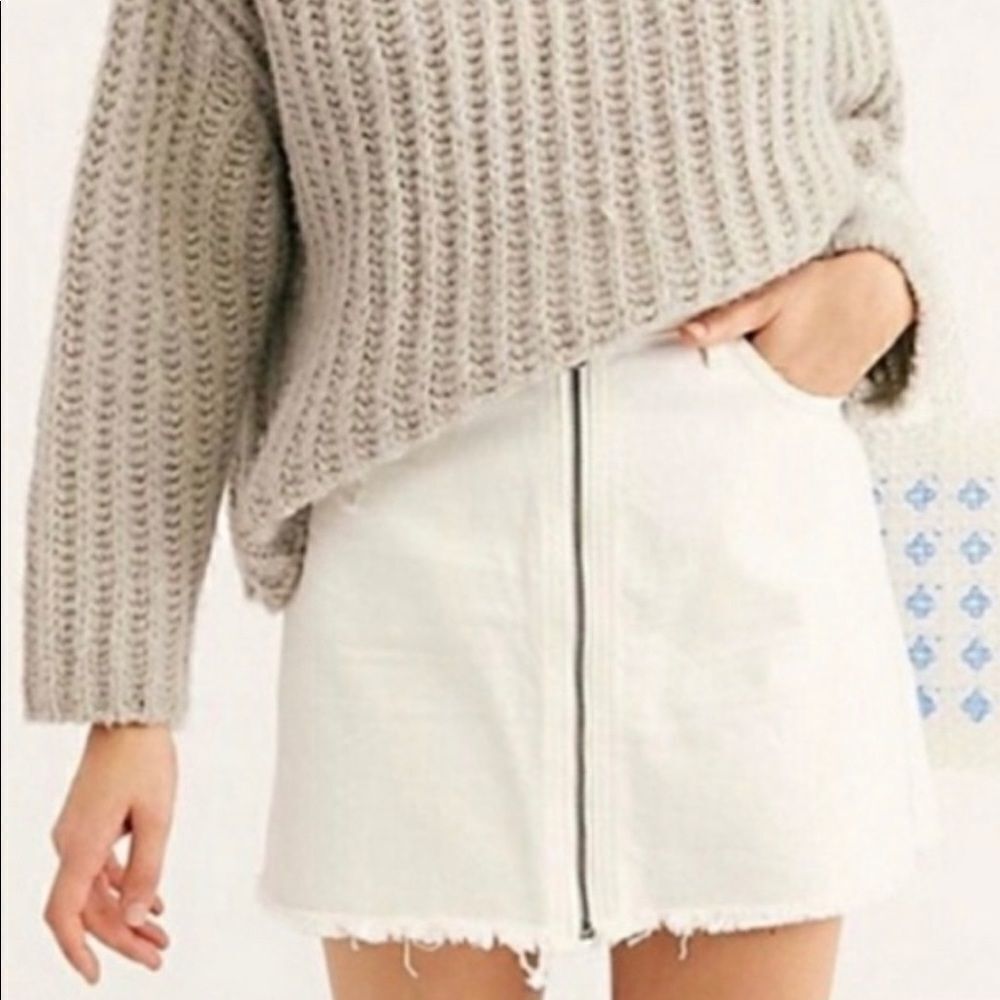 ‎White Free People Mini Skirt